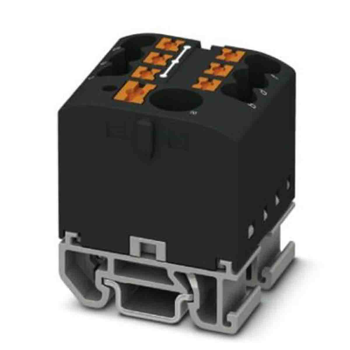 Phoenix Contact Distribution Block, 7 Way, 4mm², 24A, 690 V, Black