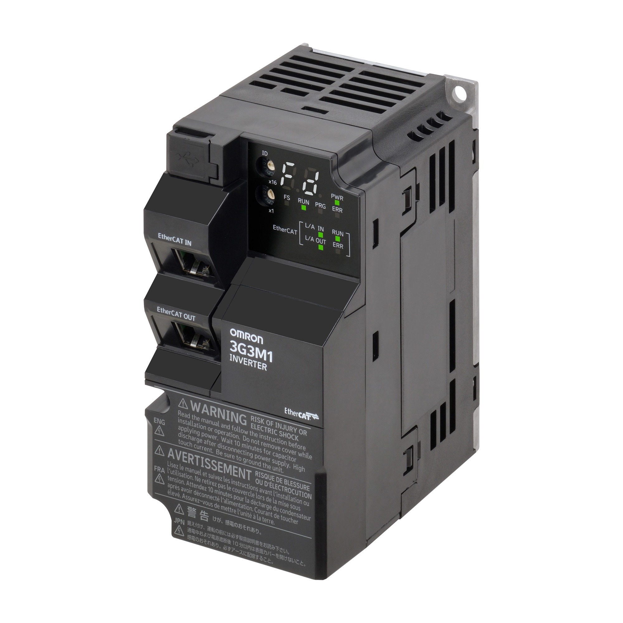 Omron Variable Speed Drive, 0.4 kW, 3 Phase, M1 Series 200 V ac 2 A