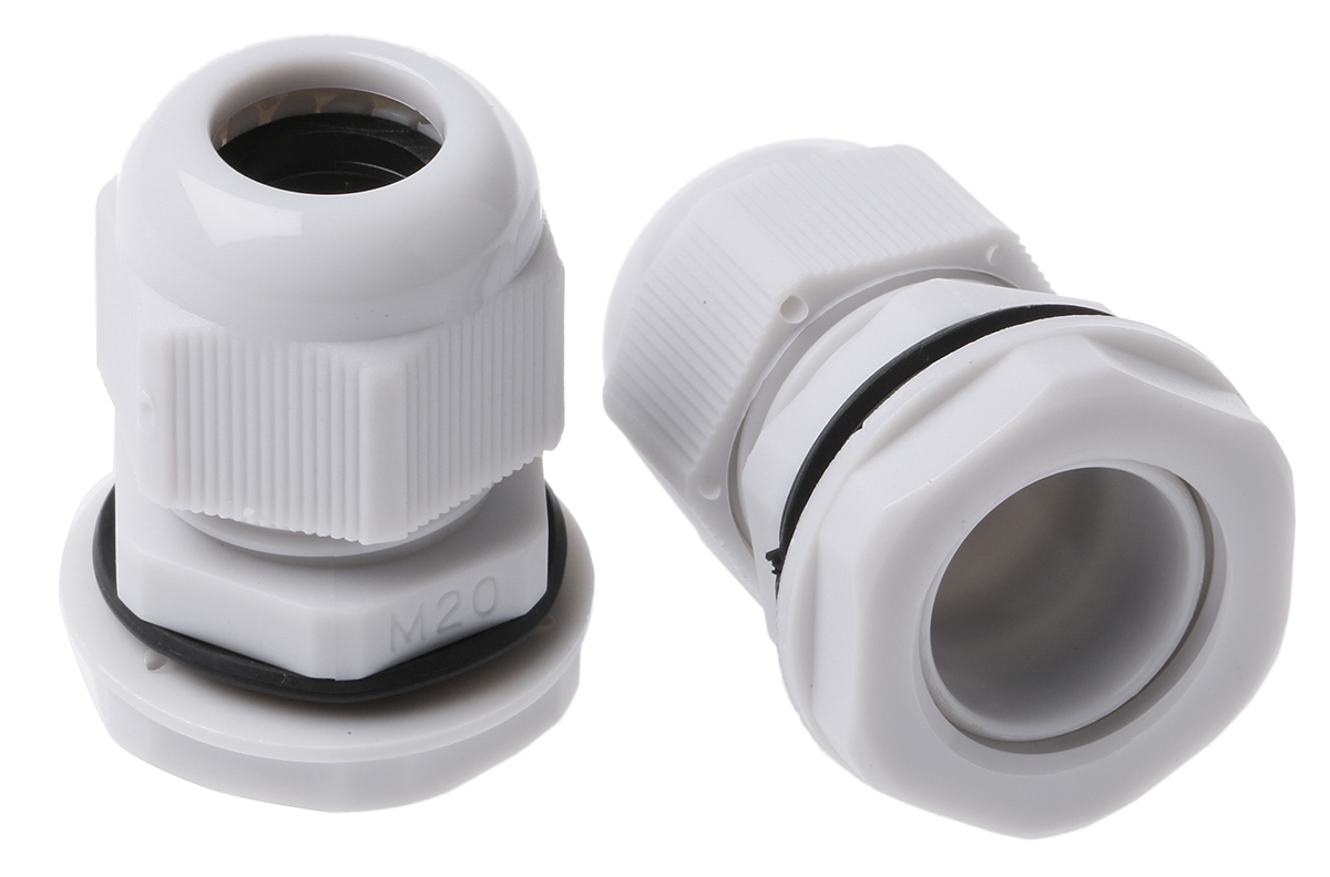 HellermannTyton NGM Series Grey Nylon Cable Gland, M20 Thread, 6mm min., 12mm max., IP68