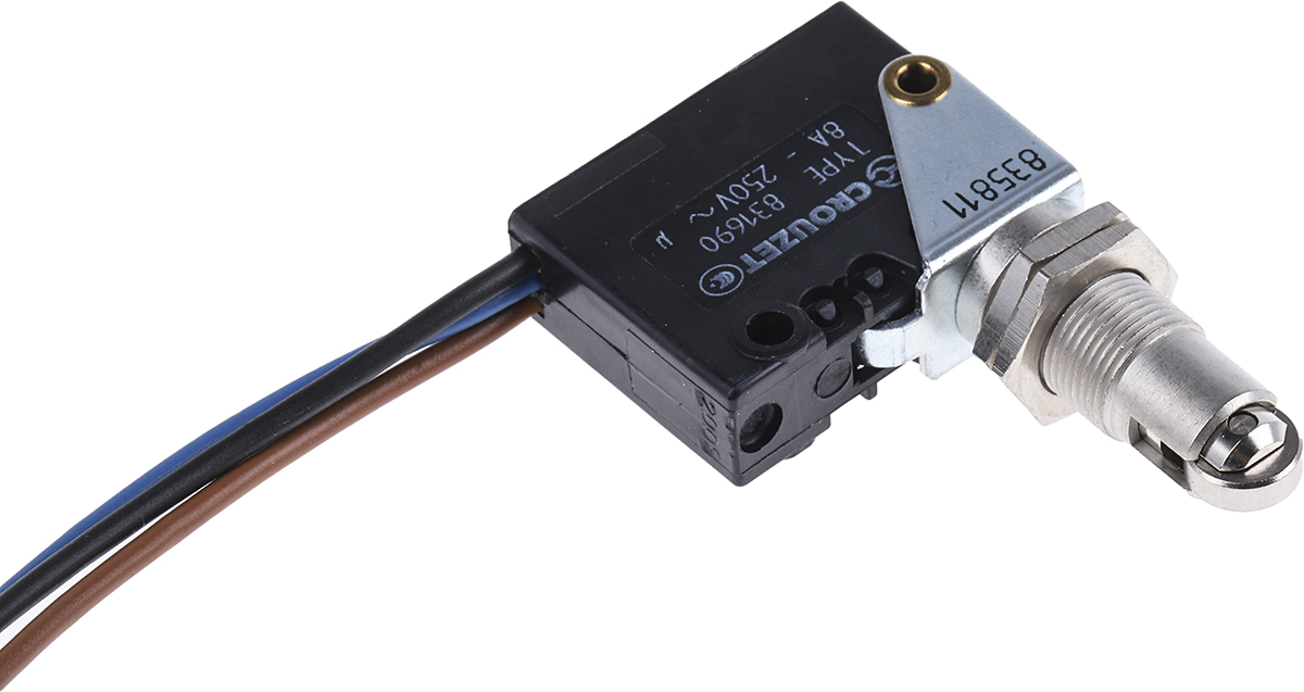 Crouzet Plunger Limit Switch, NO/NC, IP67, SP, 250V ac Max, 8A Max