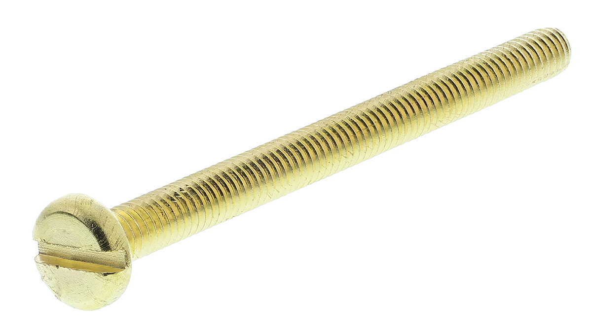 RS PRO Slot M4 Pan Brass Machine Screws DIN 85 x 50.0mm