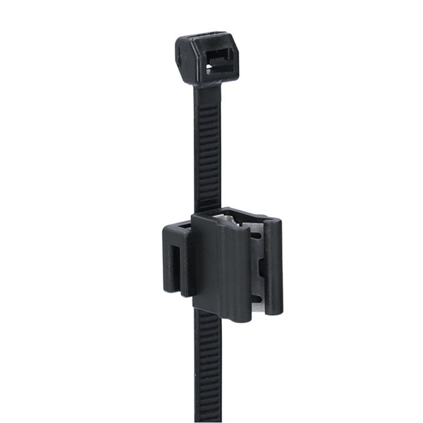 NEMIQ Cable Tie, Cable Tie With Edge Clip, 200mm x 4.8 mm, Black Polyamide, Pk-100