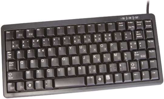 CHERRY Wired PS/2, USB Compact Keyboard, AZERTY, Black