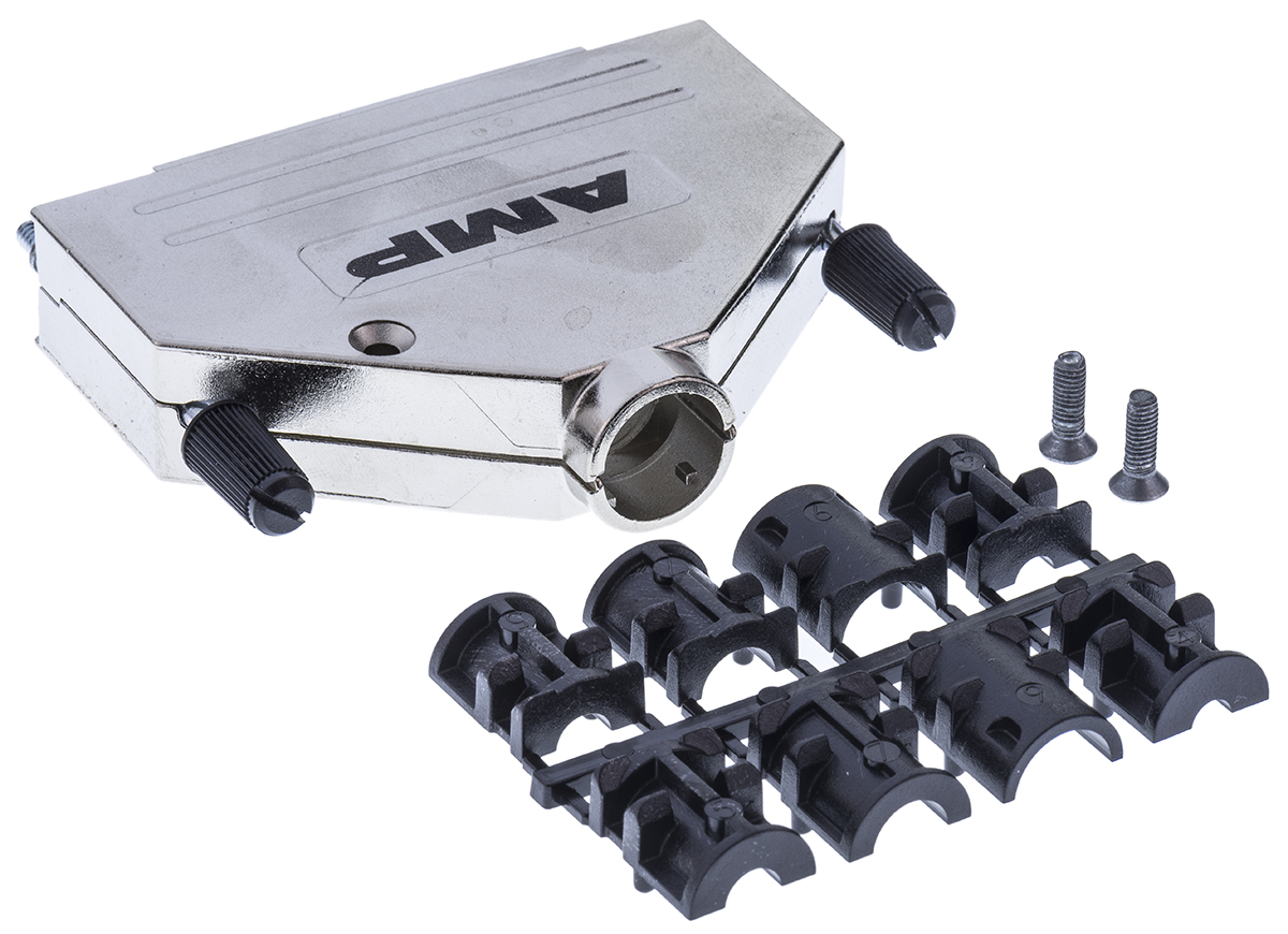 TE Connectivity ADK Series Zinc D Sub Backshell, 37 Way, Strain Relief