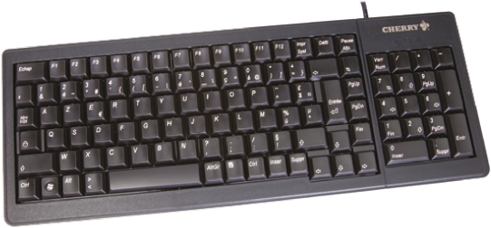 Cherry Wired PS/2, USB Compact Keyboard, AZERTY, Black