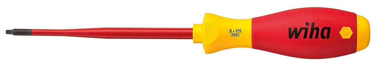 Wiha Square Insulated Screwdriver, #2 Tip, 125 mm Blade, VDE/1000V, 243 mm Overall