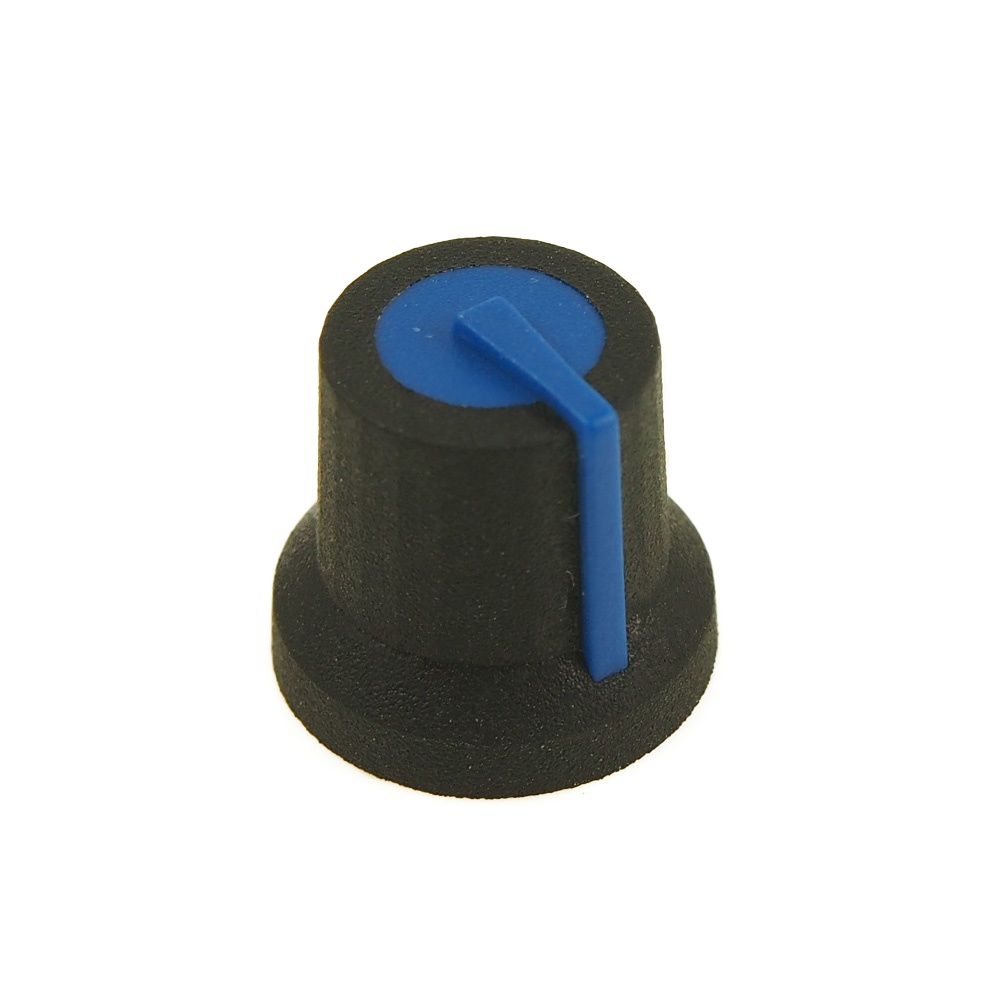 RS PRO 16.2mm Black Potentiometer Knob for 6mm Shaft Splined
