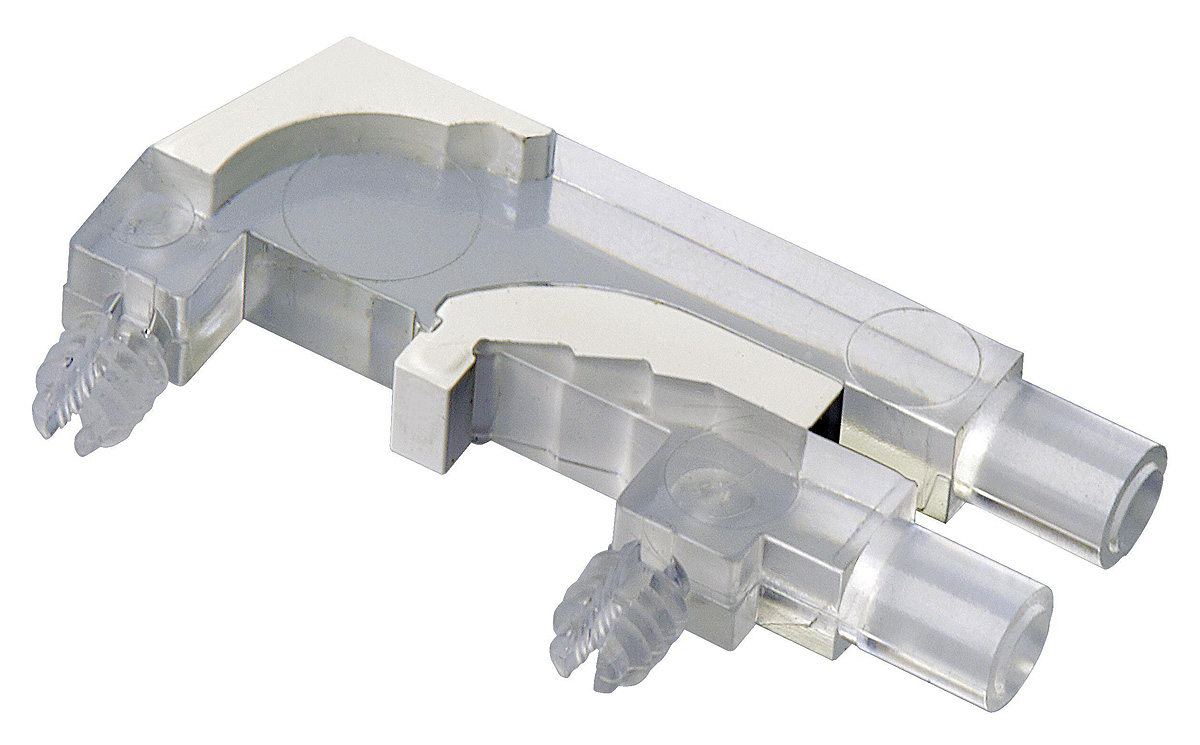 1270.1001 MENTOR, PCB Mounted 2-Way Right Angle LED Light Pipe, Bi-Level-Row Clear Round Lens