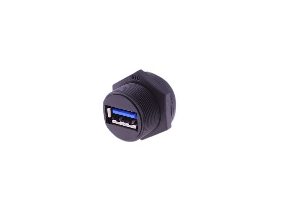 RS PRO Straight, Panel Mount, Socket- Single Port Type A 3.0 IP67 Type A USB Connector