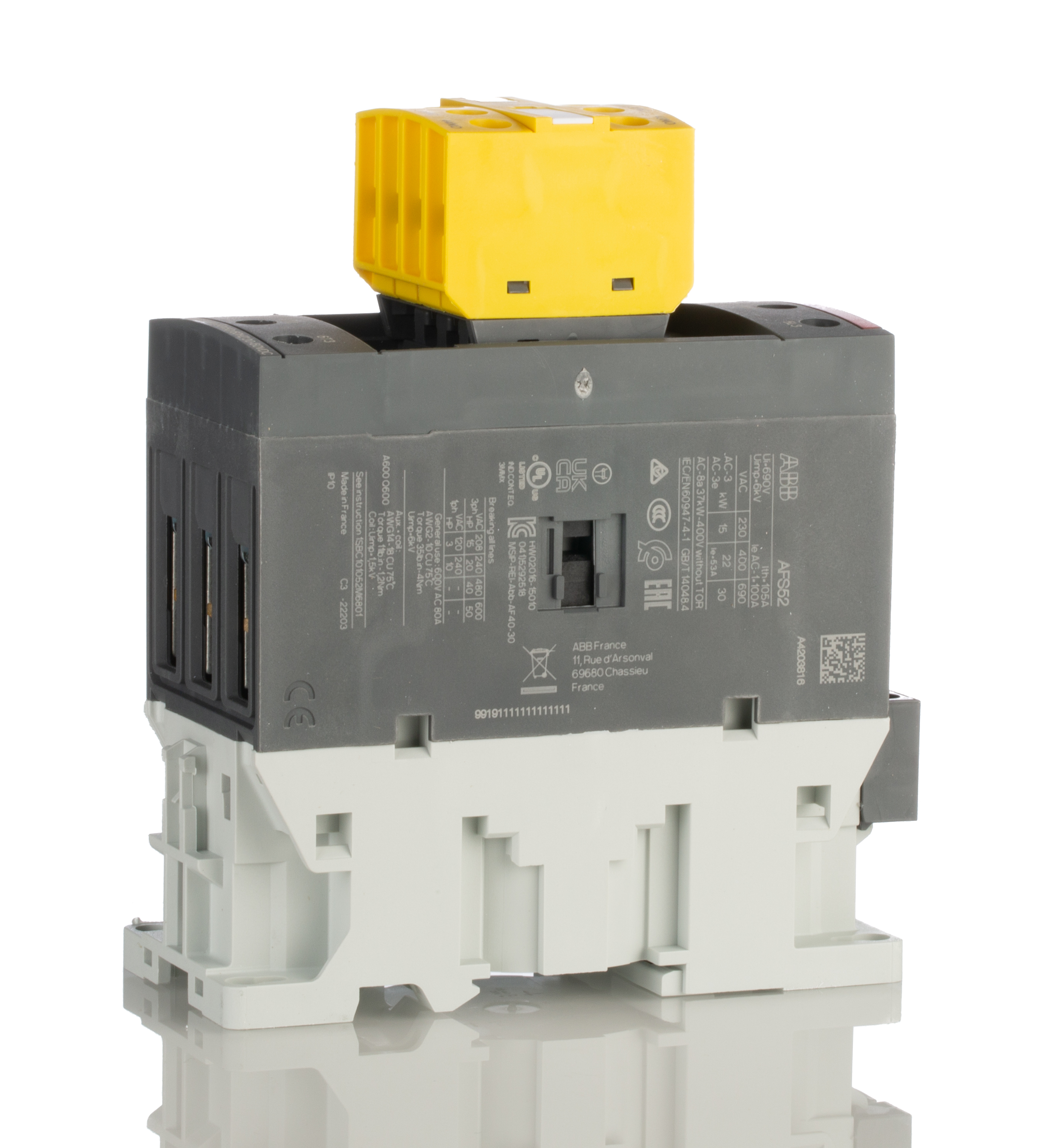 ABB Jokab AFS Contactor, 24/60 V ac Coil, 3-Pole, 100 A, 30 kW 60 V, 3 NO, 600V
