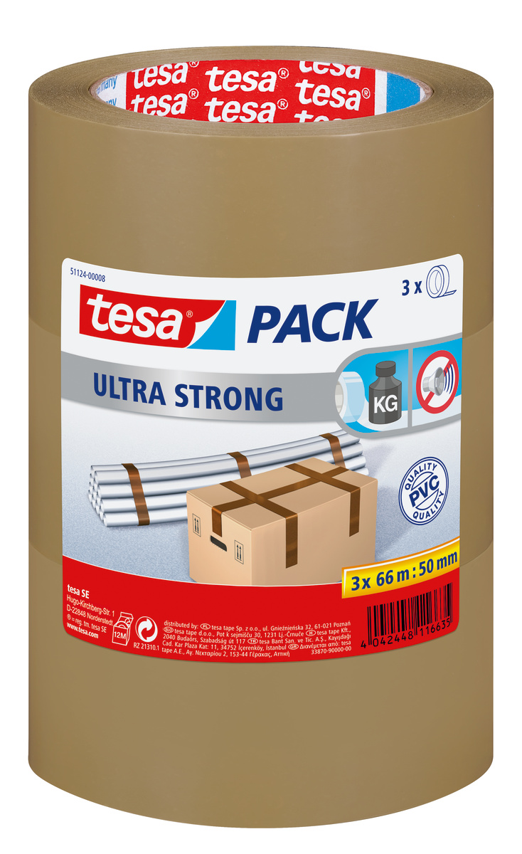 Tesa TESAPACK Brown Packing Tape, 66mm x 50mm