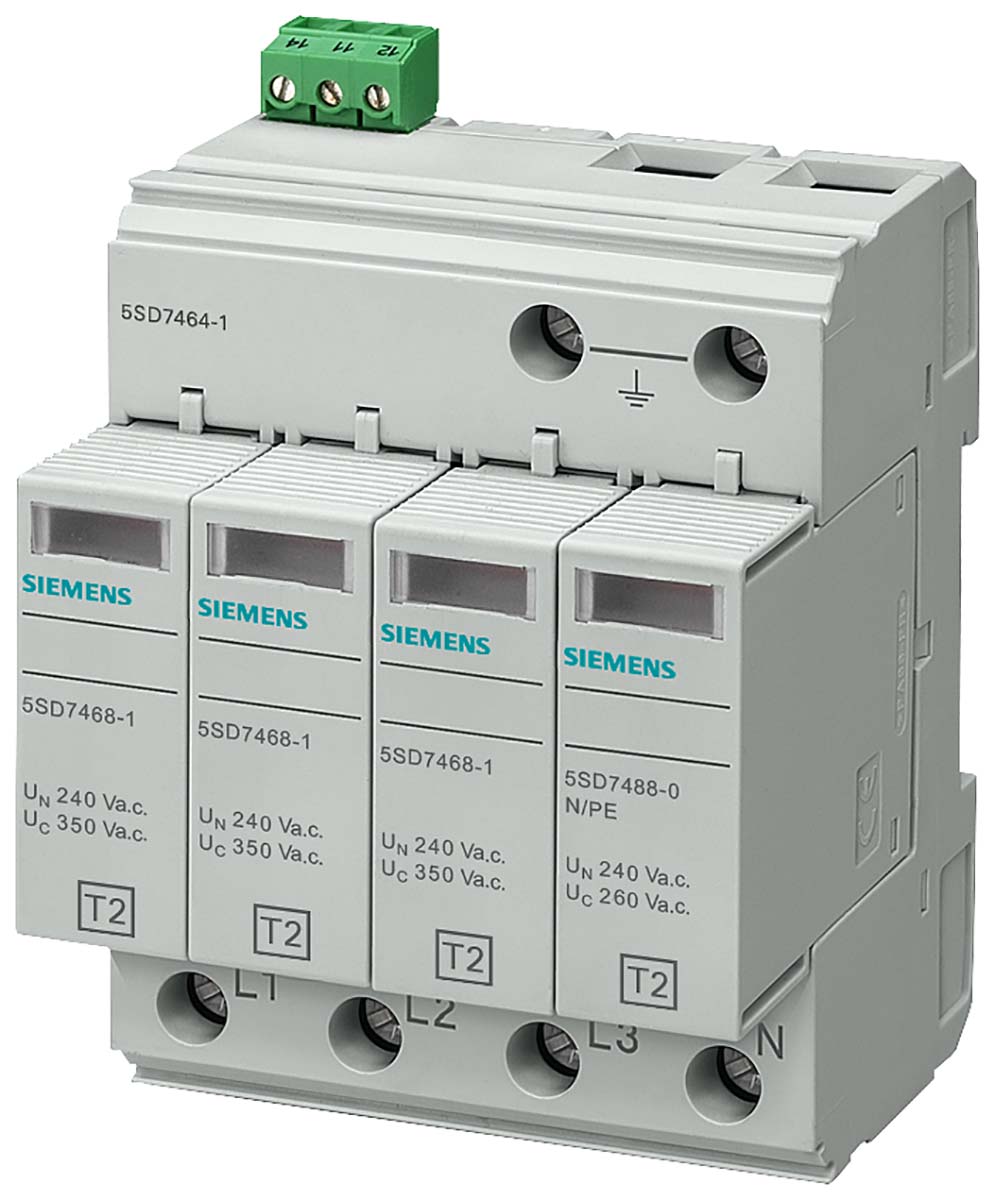 Siemens 1 Phase Surge Protector, 40kA, DIN Rail Mount