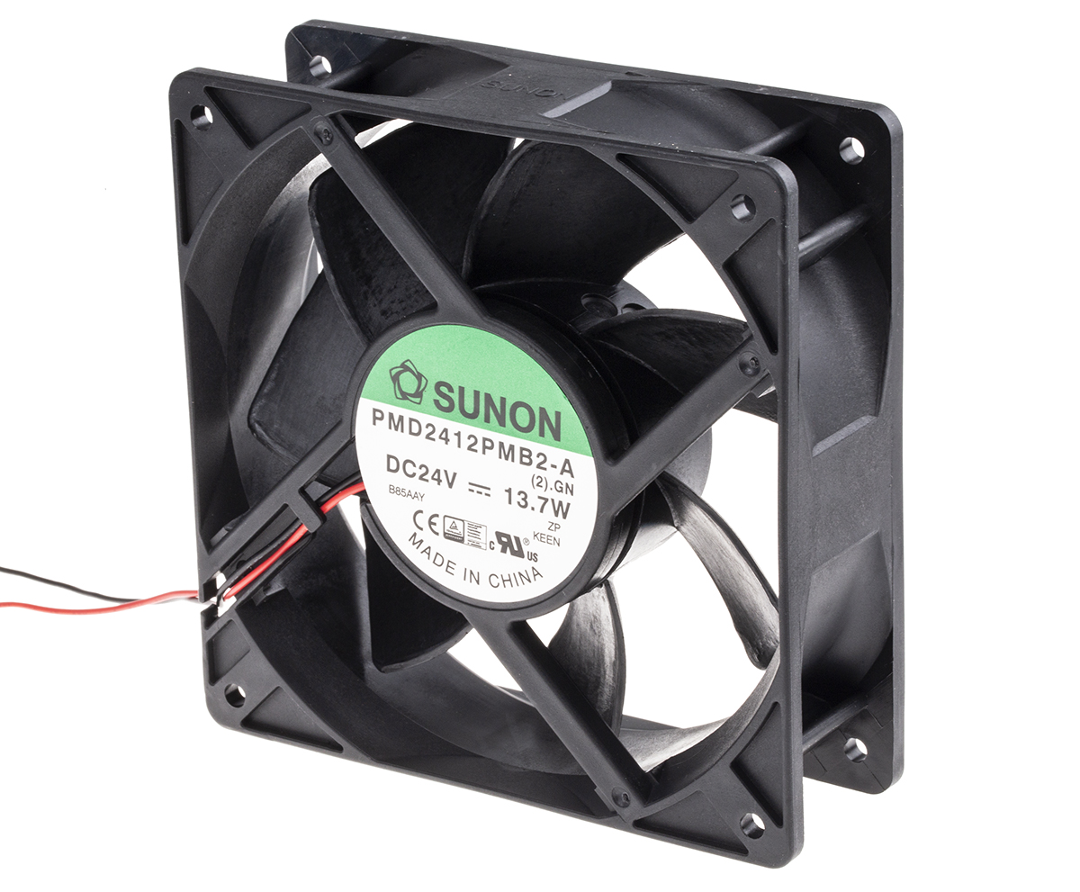 Sunon PMD Series Axial Fan, 24 V dc, DC Operation, 289m³/h, 13.7W, 570mA Max, 120 x 120 x 38mm