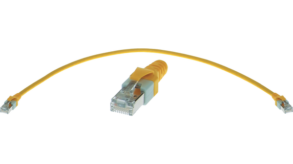 HARTING09 47, 4m Cat5e, Yellow RJ45 to RJ45, SF/UTP Polyurethane Sheath