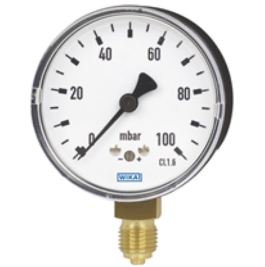 WIKA G 1/4 Analogue Pressure Gauge 0.06bar Bottom Entry 63mm Outside Diameter