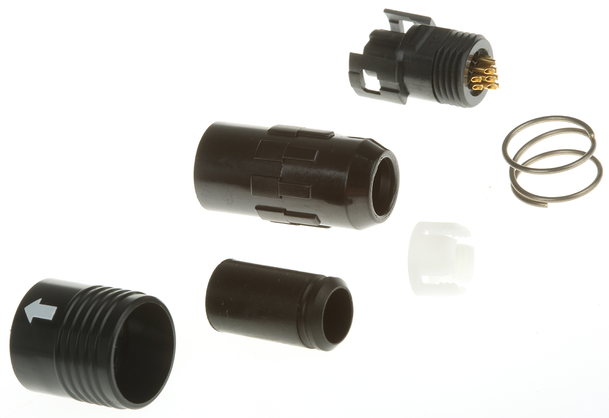 Hirose Circular Connector, 12 Contacts, Cable, Miniature Connector, Plug, Male, IP67, IP68, HR30 Series