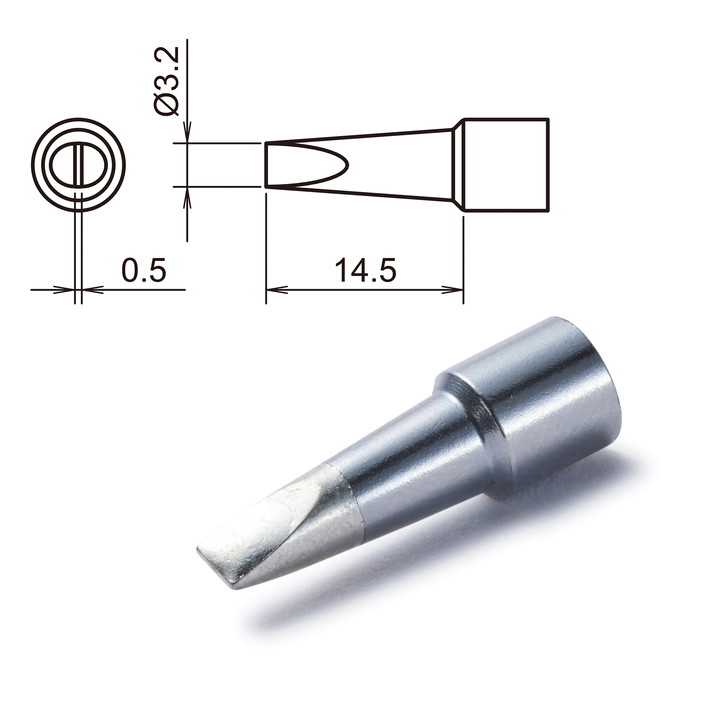 Hakko T32-D32 3.2 mm Chisel Soldering Iron Tip for use with FX-8806