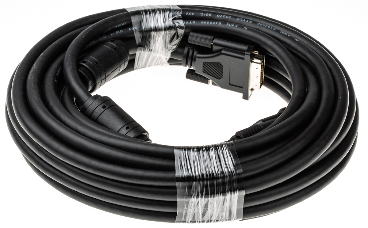 Roline, Male DVI-D Dual Link to Male DVI-D Dual Link Cable, 10mBlack sheath