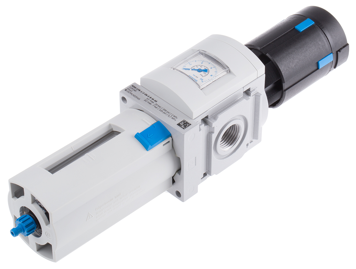 Festo MS6-LFR Polycarbonate Filter Regulator, 40μm, G 1/2, Manual, 20 bar, 529180