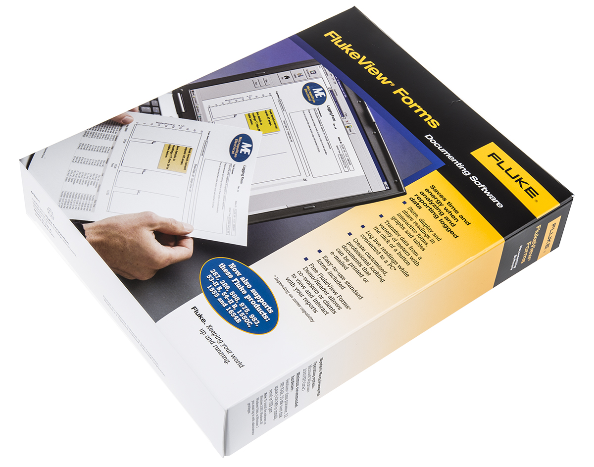 Fluke FlukeView Forms Multimeter Software for Use with 1550B Series, 1653B Series, 180 Series, 280 Series, 53II B