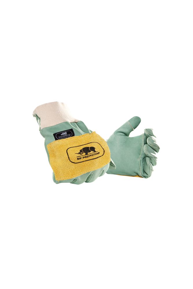 SIP Protection Head-to-toe Green Foam Synthetic Leather Work Gloves, Size 8