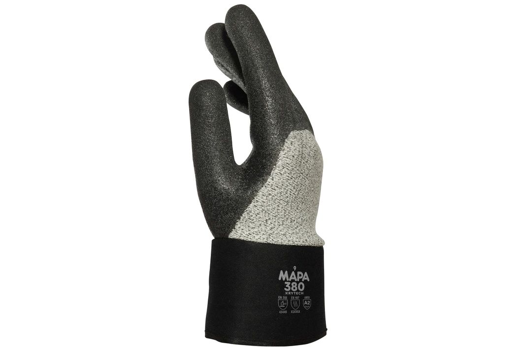 Mapa KRYTECH 380 Black, Grey Nitrile Work Gloves, Size 10