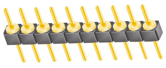 Samtec TS Series Straight Through Hole Pin Header, 10 Contact(s), 2.54 mm Pitch, 1 Row, Unshrouded