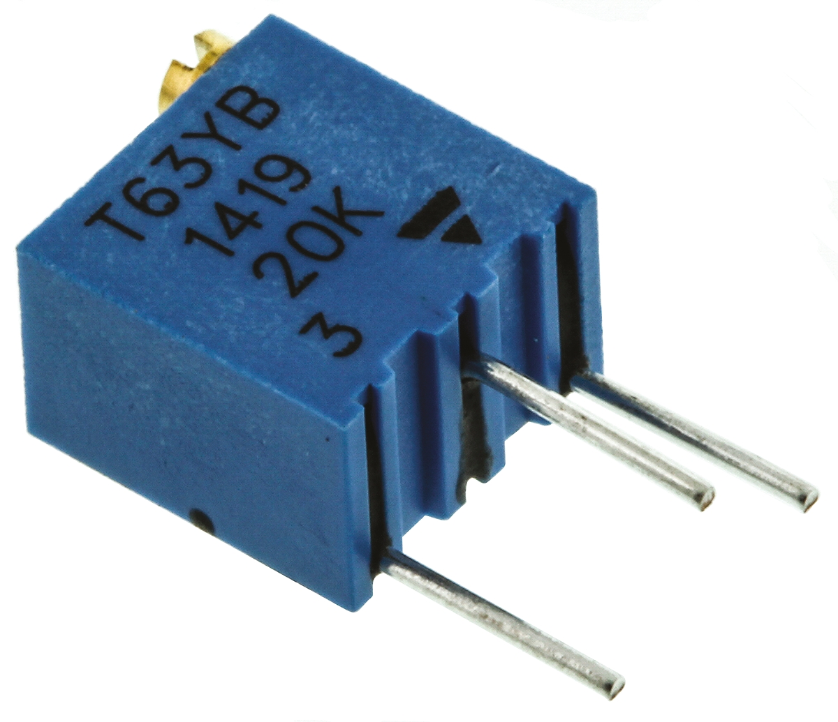 20kΩ, Through Hole Trimmer Potentiometer 0.25W Top Adjust Vishay, T63