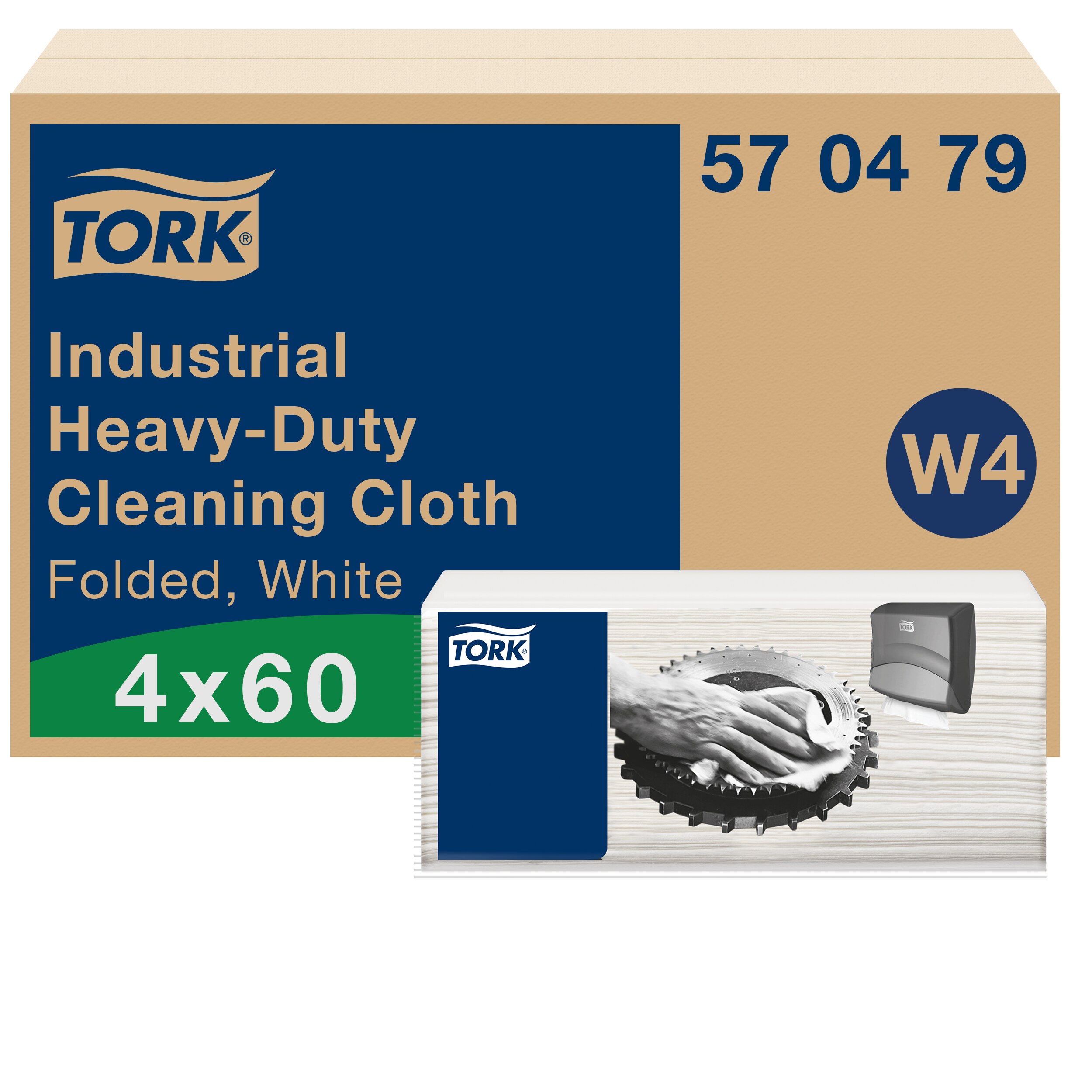 Tork White Non Woven Fabric Cloths for Multipurpose Cleaning, Box of 60, 41.5 x 35.5cm, Repeat Use