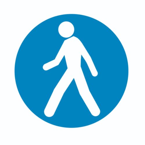 RS PRO PVC Floor Sticker Pedestrians Sign With Pictogram Only Text, Ø 500mm