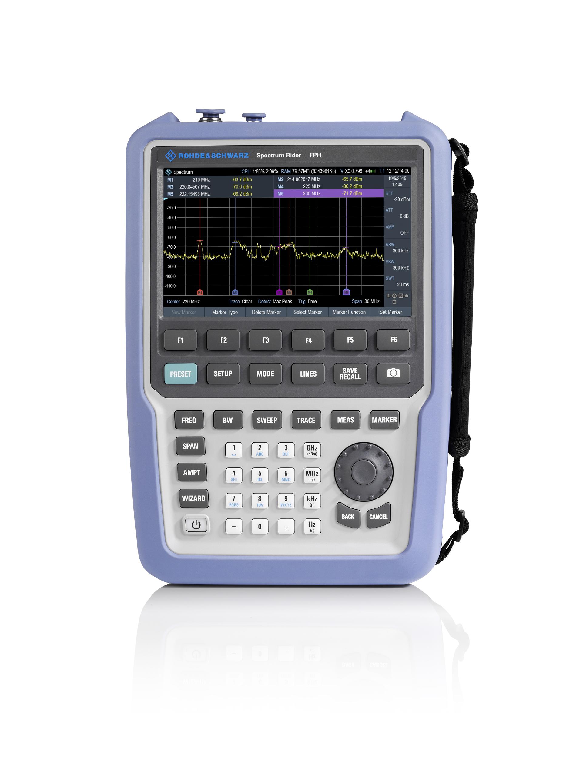 Rohde & Schwarz FPH .02 Handheld Spectrum Analyzer for interference Hunting, 5 KHz to 4GHz