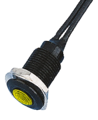 Oxley Yellow Panel Mount Indicator, 24V ac, 10.2mm Mounting Hole Size, Lead Wires Termination, IP66