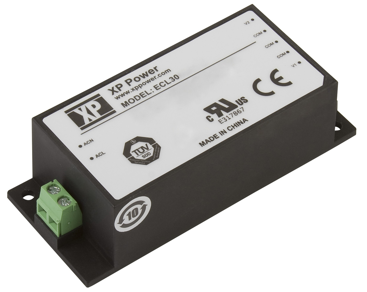 XP Power Switching Power Supply, ECL30UT02-S, 5 V dc, ±12 V dc, 3 A, 630 mA, 30W, Triple Output, 120 → 370 V dc,