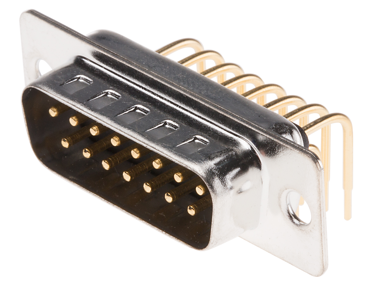 RS PRO 15 Way Right Angle Through Hole D-sub Connector Plug, 2.77mm Pitch