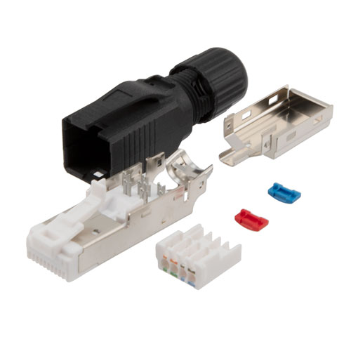L-Com TSP Series Male Ethernet Connector, Surface Mount, Cat6a Straight 1 Port 1 -Way