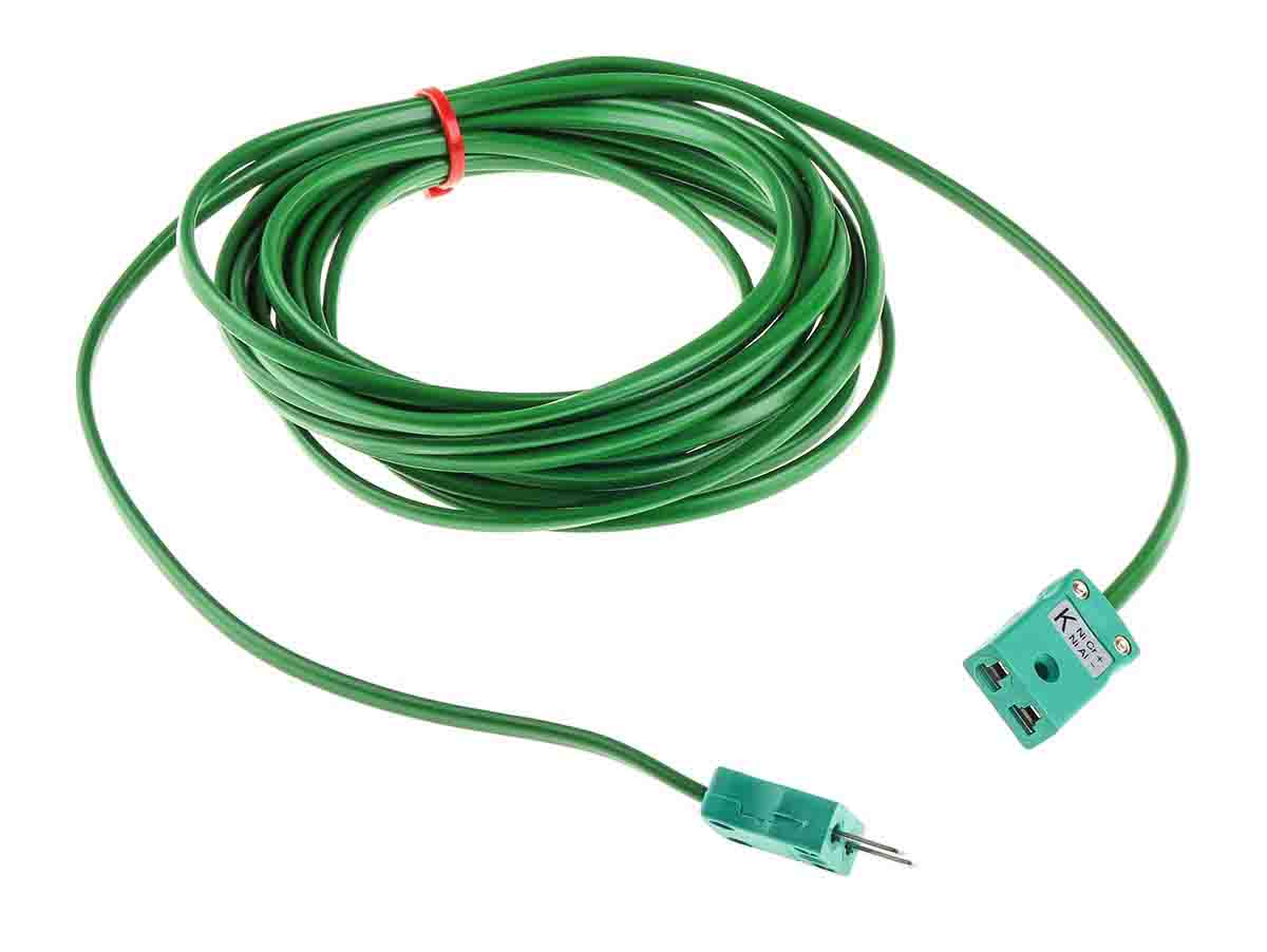 RS PRO Type K Thermocouple Cable/Wire Extension Lead, 5m, Unscreened, PVC Insulation, +105°C Max, 7/0.2mm