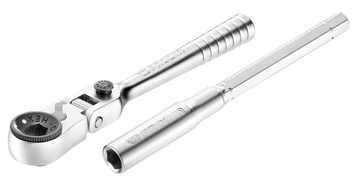 Facom R.180PB 1/4 in Square Ratchet with Tube Handle, 115 mm Overall