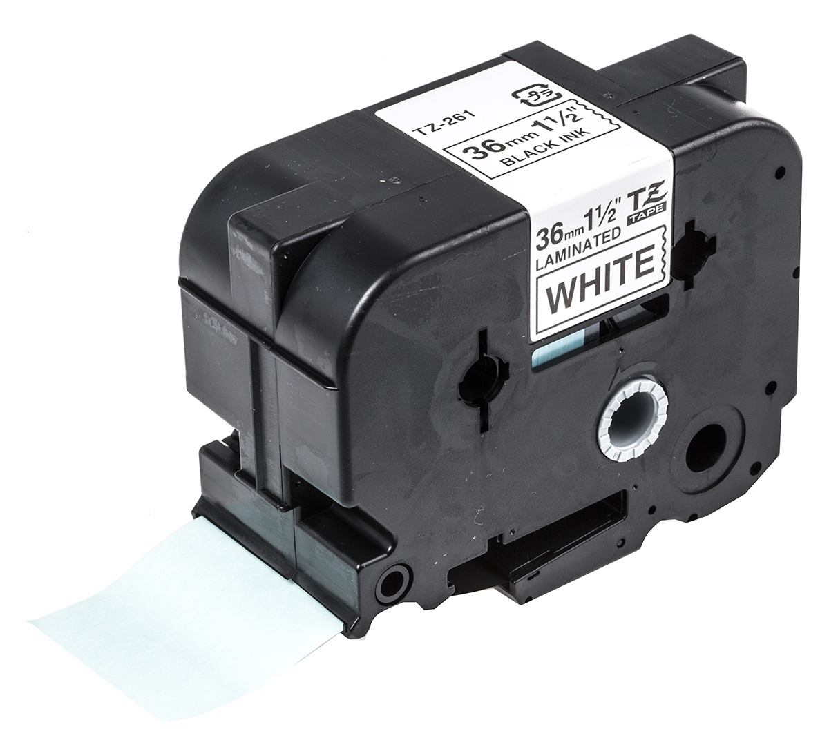 Brother Black on White Label Printer Tape, 8 m Length, 36 mm Width