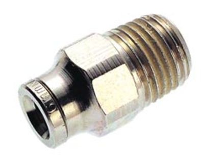 Norgren, R 1/2 Male to Push In 10 mm, Threaded-to-Tube Connection Style