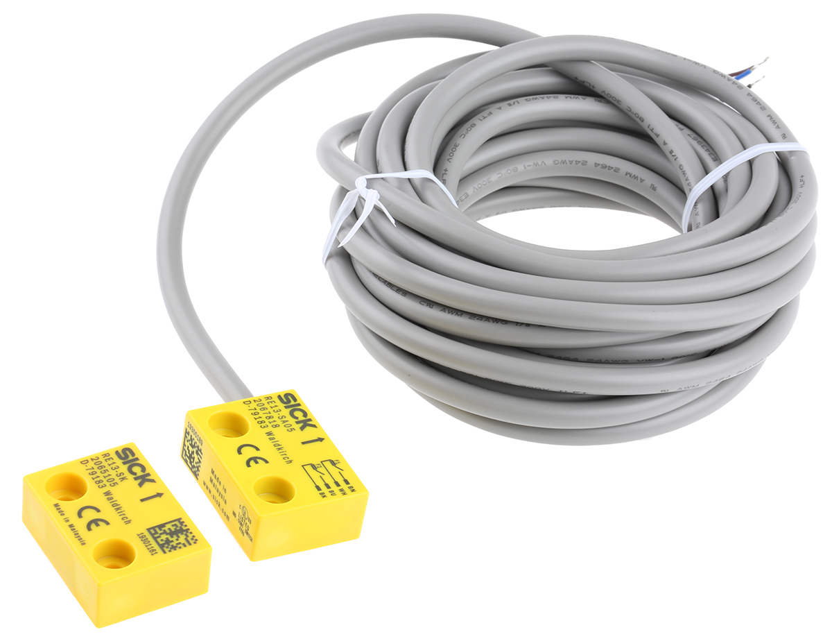 SICK RE13 Series Magnetic Non-Contact Safety Switch, 30V dc, Plastic Housing, 2NO, Cable