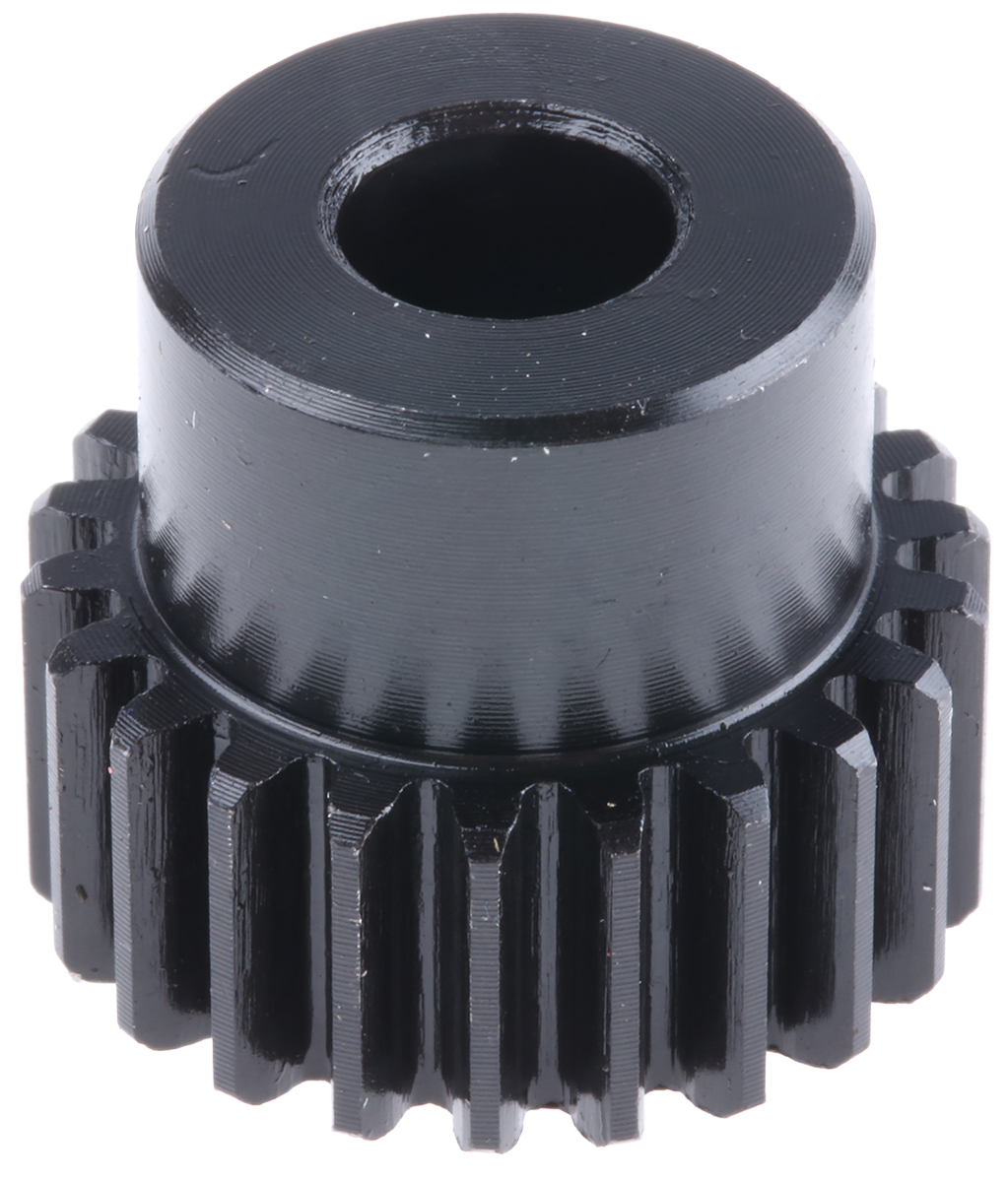 RS PRO Steel 22 Teeth Spur Gear, 1 Module, 8mm Bore Diam, 22mm Pitch Diam, 18mm Hub Diam