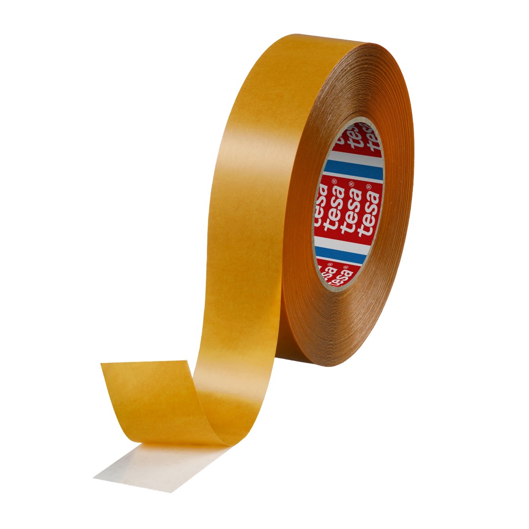 Tesa 51970-00027-00 Transparent Double Sided Plastic Tape, 0.220mm Thick, 13,5 N/cm, PP Backing, 38mm x 50m