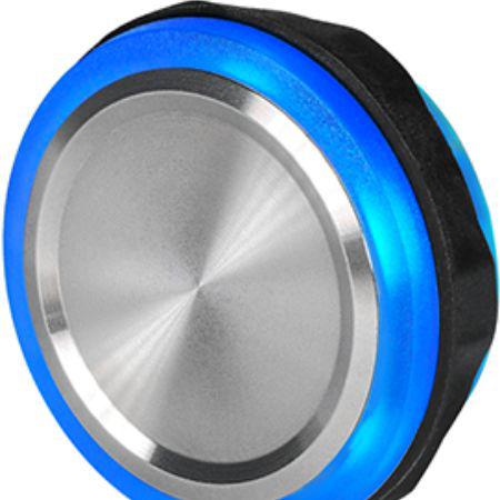 Schurter MSS 30 Series Illuminated Illuminated Push Button Switch, Latching, Panel Mount, 30mm Cutout, SPST LA, Blue,