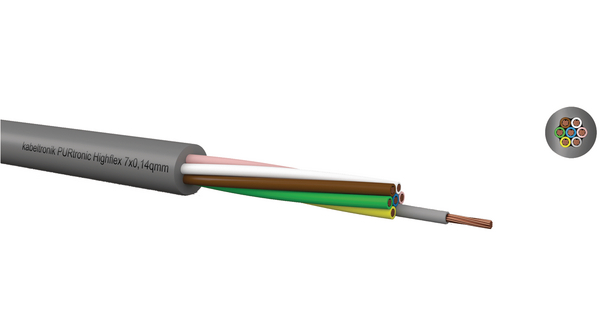 Multicore PUR 8x0,14 mm GRY 100m