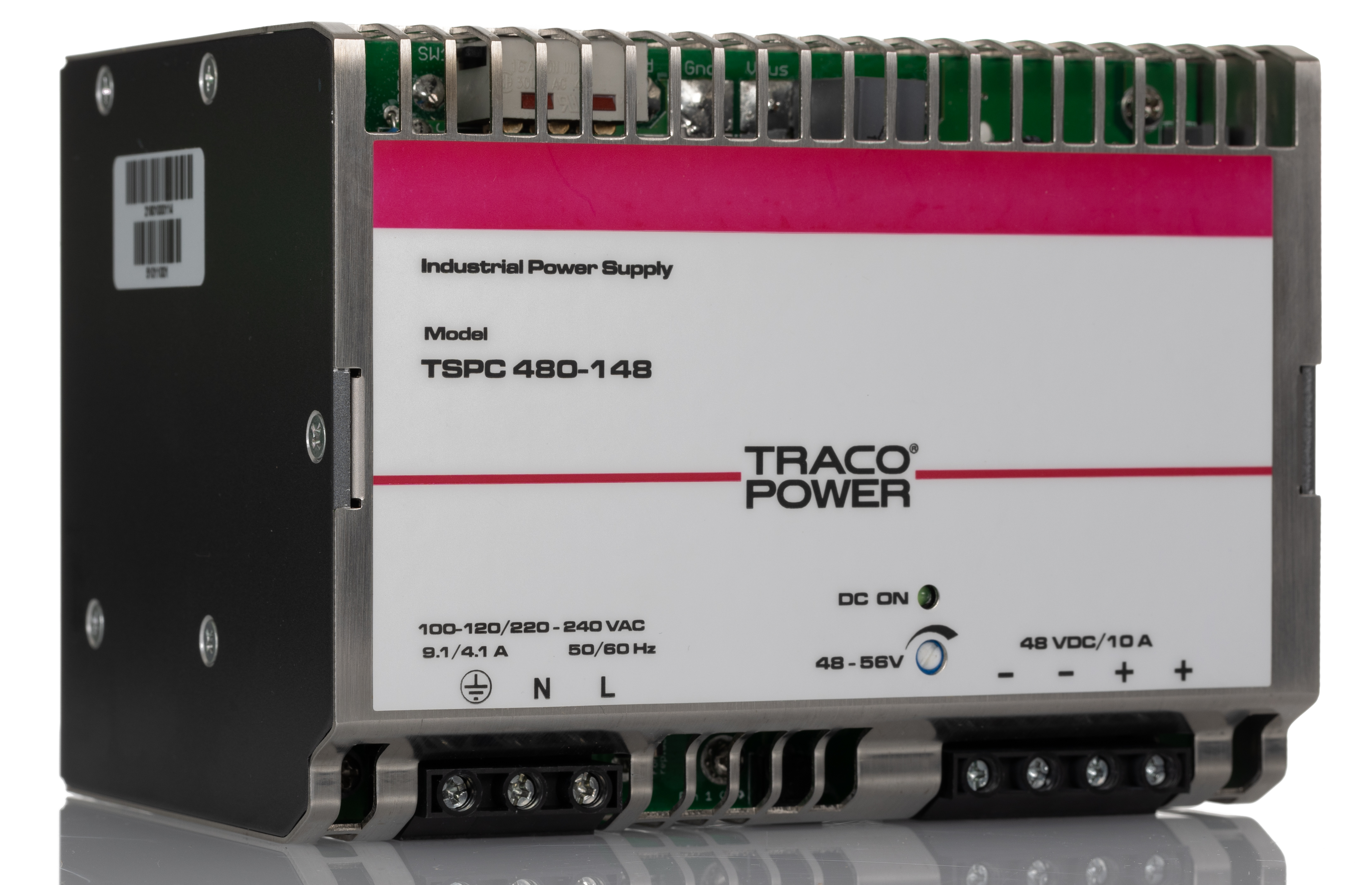 TRACOPOWER TSPC DIN Rail Power Supply, 100 → 120 V ac, 100 → 240 V ac ac Input, 48V dc dc Output, 10A