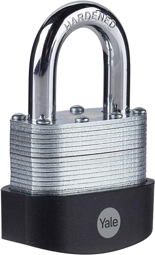 Yale Padlock Brass, Steel Steel Padlock, 9.5mm Shackle, 56mm Body