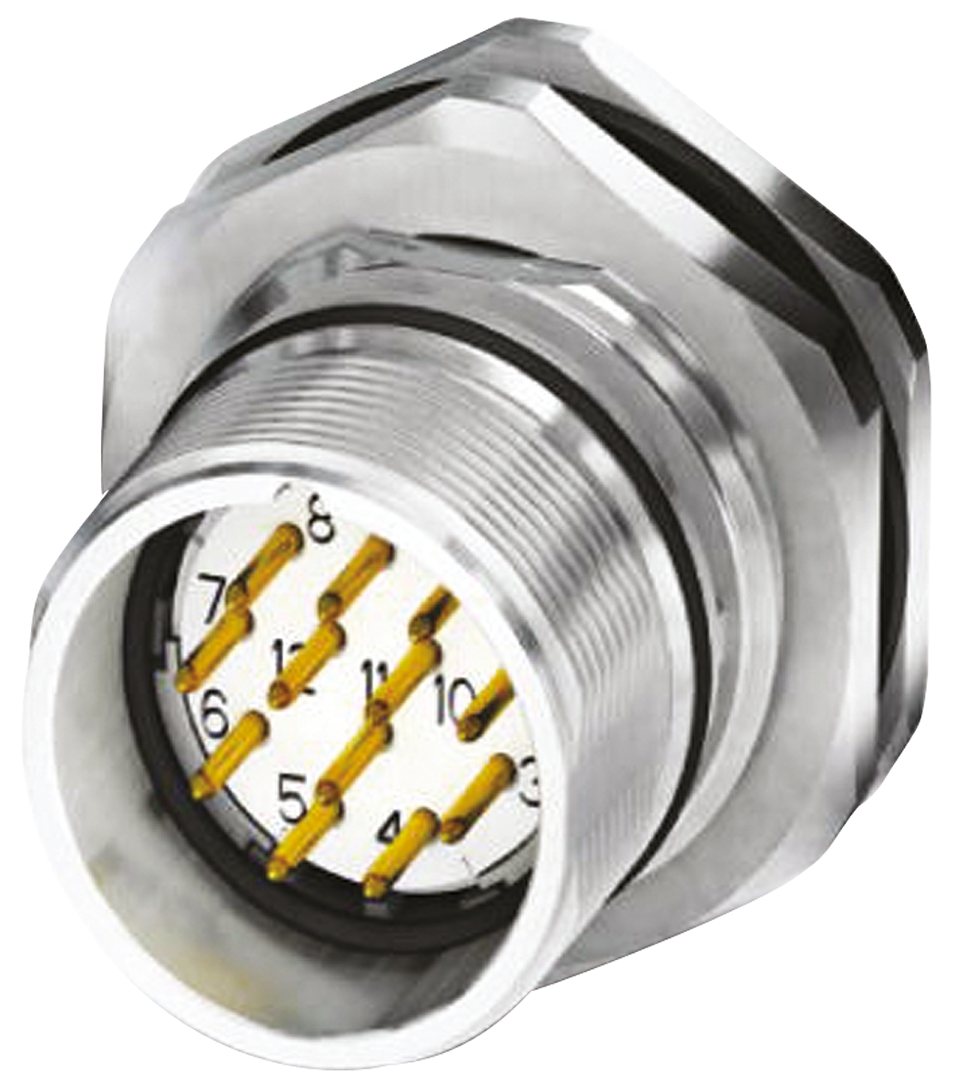Phoenix Contact Circular Connector, 12 Contacts, Panel, M23 Connector, Plug, Male, IP67, CA Series