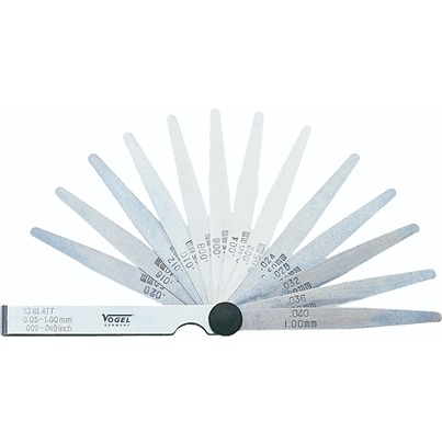 Vogel 411005 Steel Feeler Gauge 0.05 → 1mm, 13 Blades