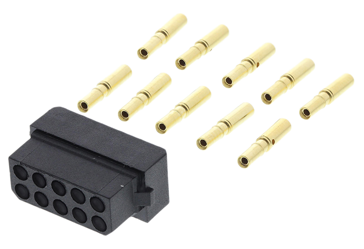 HARWIN Datamate Connector Kit Containing 10 way DIL Female Shell, Crimps