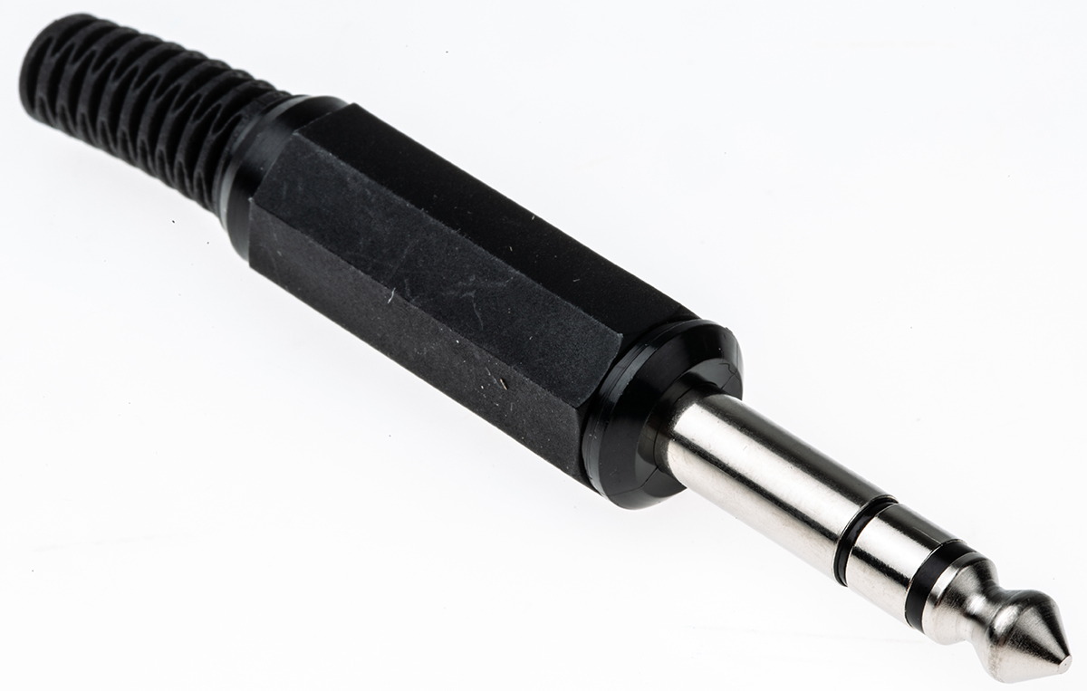 Lumberg Jack Connector 6.35 mm Cable Mount Stereo Plug, 3Pole 2A